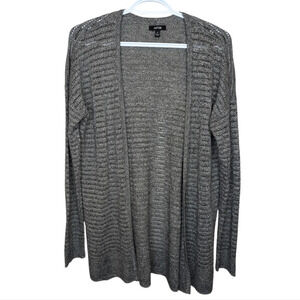 Apt. 9 Grey Knit Open Front Longer Cardigan Sweater Women Medium